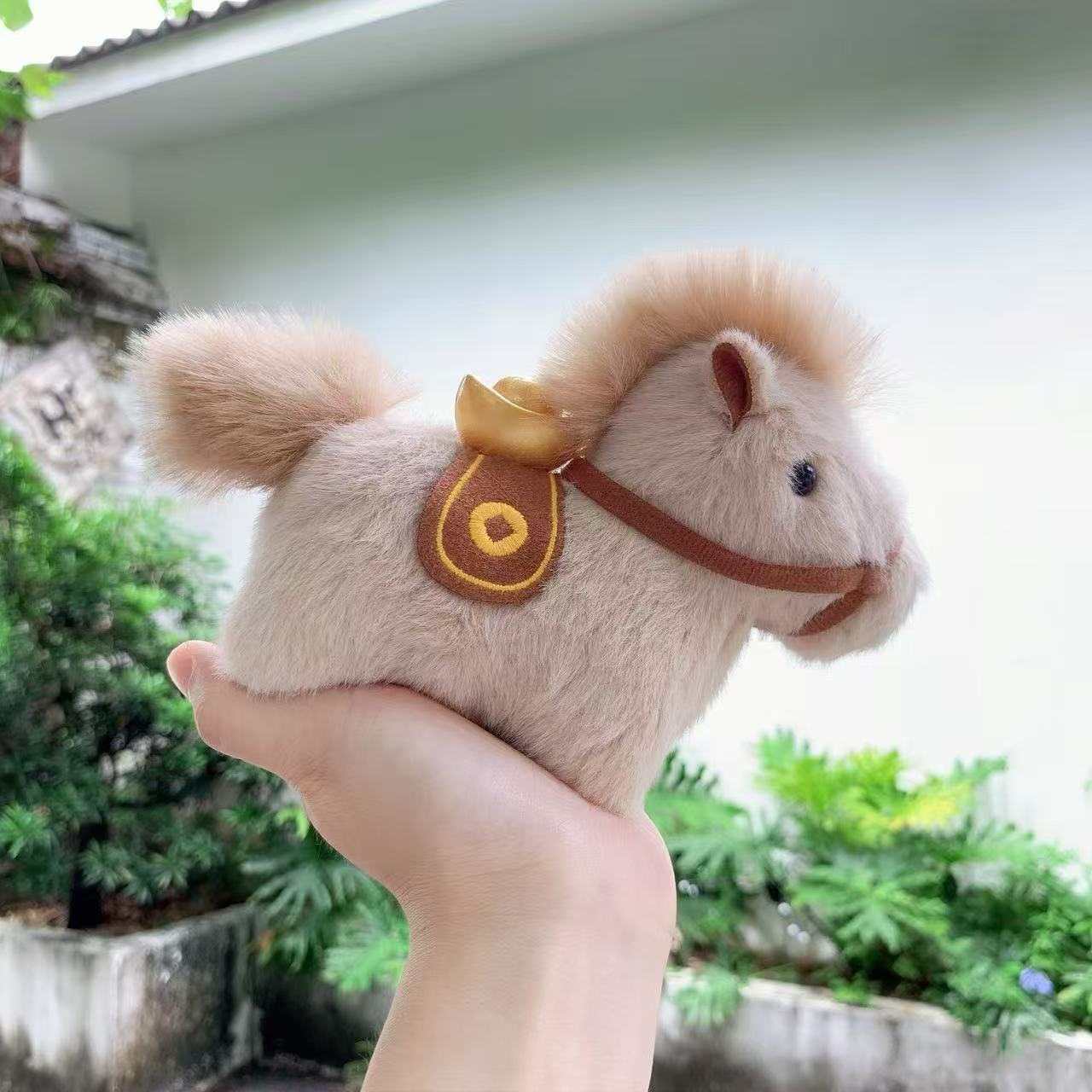 2026 cute horse year mascot pony doll simulated doll keychain plush toy children doll pendant Specification drawing