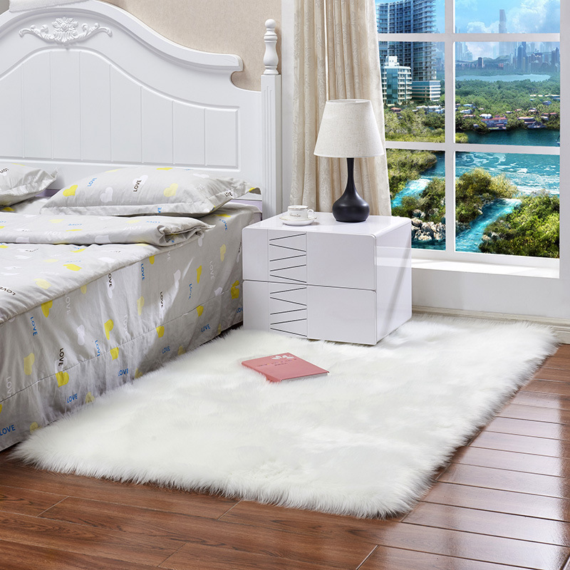 cross-border hot sale in europe and america carpet bedroom living room bedside floor mat household imitation fur pile floor covering stain-resistant easy to care full figure