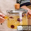 borosilicate glass pot household gas soup transparent and universal high temperature resistant electric ceramic stove yellow handle wood traditional soup pot details Picture