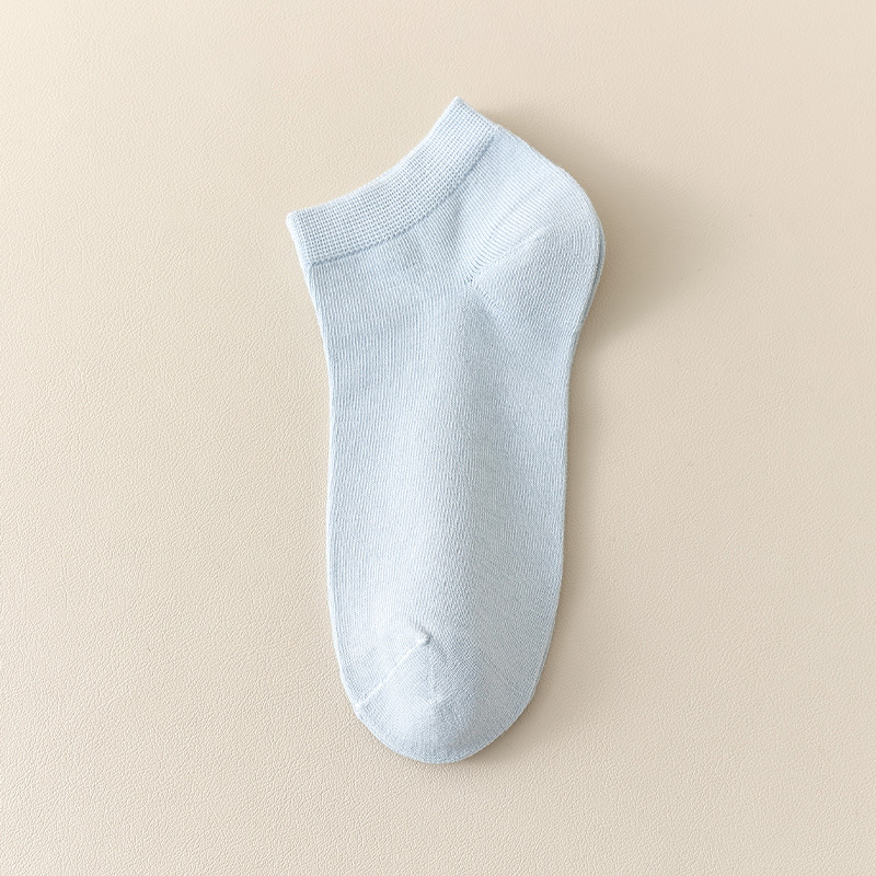zhuji socks women's summer thin pure cotton socks 7a grade antibacterial deodorant pure cotton sweat absorbing student casual boat socks Item Picture
