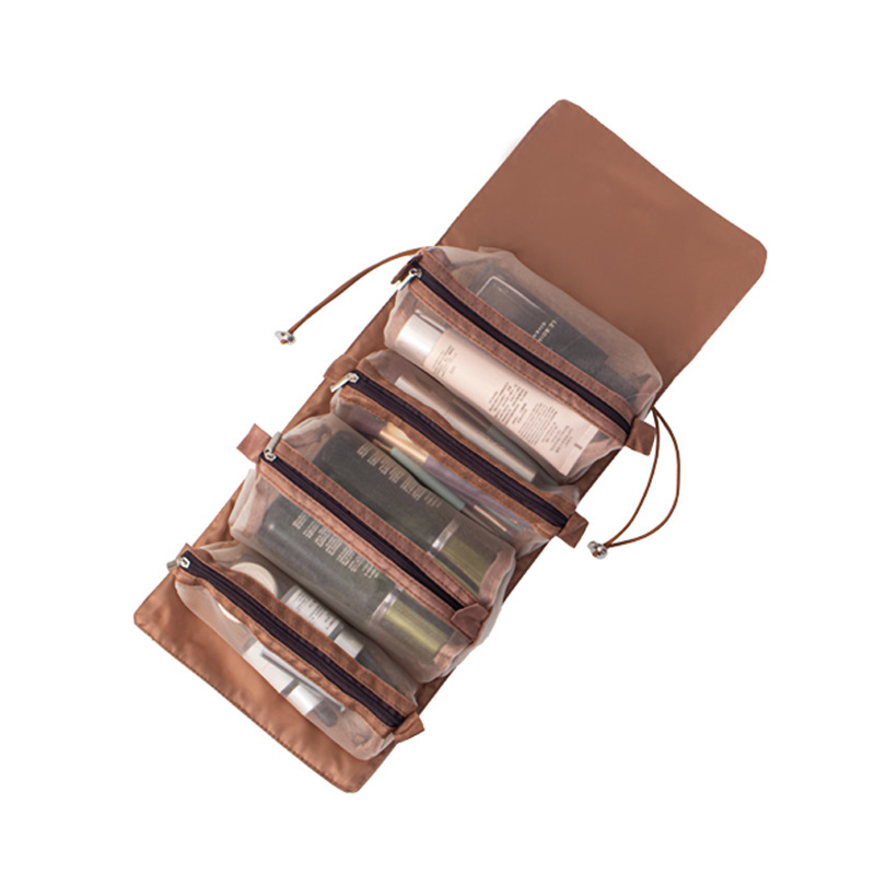 upgraded split four-in-one cosmetic bag large capacity portable storage bag foldable mesh toiletry bag wholesale full figure