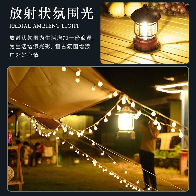 camping lantern camping lamp multi-functional retro barn lantern tent light work light emergency lighting portable outdoor light details Picture