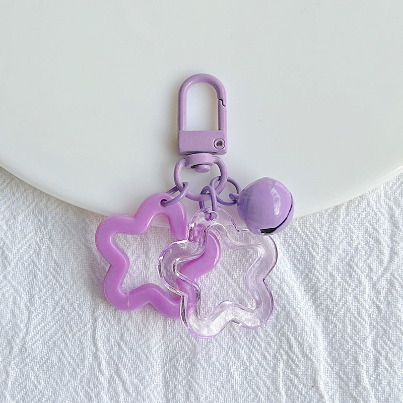 acrylic hollow pentagram ins pendant summer children's fun pendant key chain accessories wireless earphone case ornament full figure