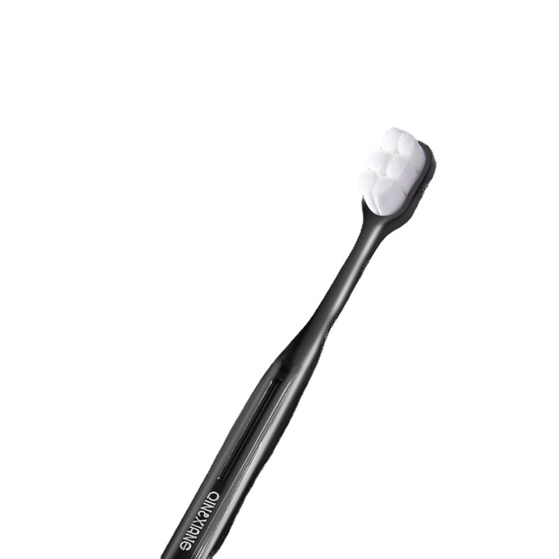 yakang wanmao toothbrush travel business trip portable and cute women's printed flat toothbrush couple black and white Item Picture