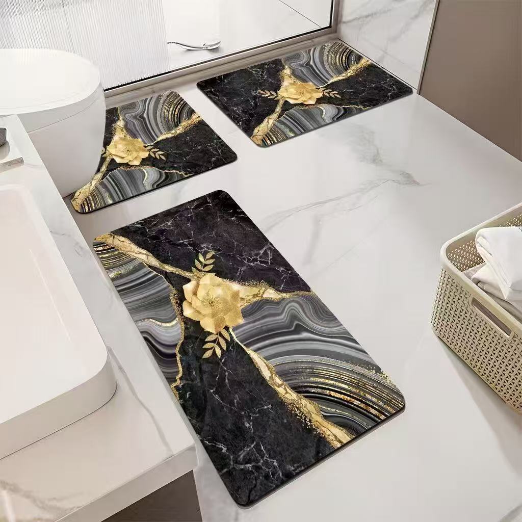light luxury bathroom soft diatom ooze absorbent floor mat toilet door quick-drying foot mat door mat non-slip mat Application Scenario