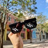 new mosaic glasses personalized pixel sunglasses factory direct sales two-dimensional cool funny sunglasses wholesale Specification drawing