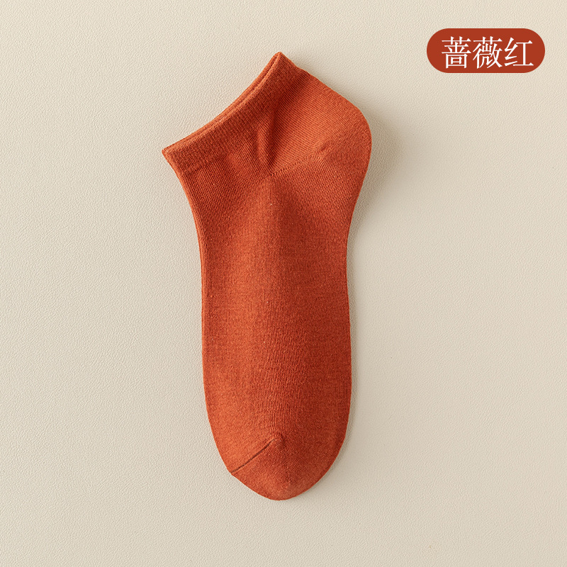 socks women's socks spring and summer thin pure color all-matching tight female cotton socks deodorant and sweat-absorbing breathable women's boat socks wholesale Application Scenario