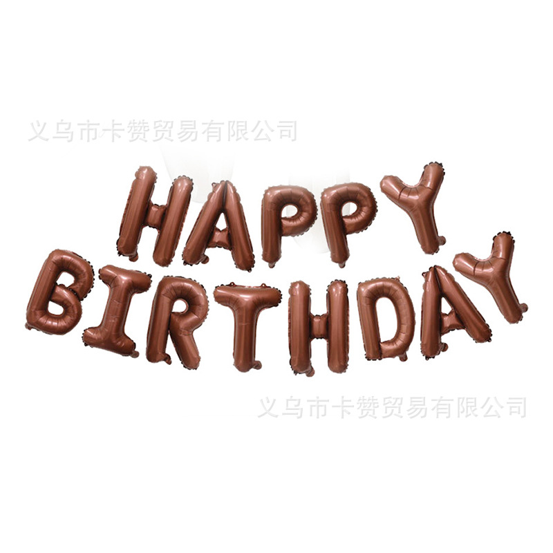 16-inch happy birthday letter aluminum foil balloon set rose gold happy birthday party balloon decoration full figure