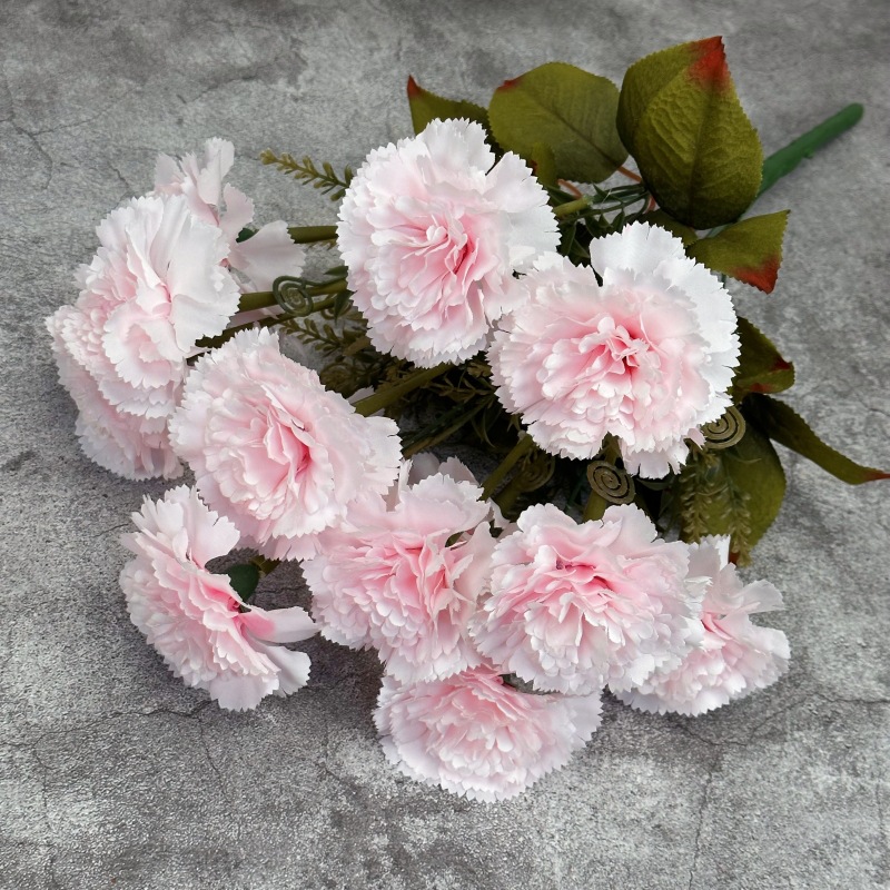 simulation 13 carnation big handle bouquet home hotel wedding celebration dress up emulational flower and silk flower artificial flowers wholesale Item Picture