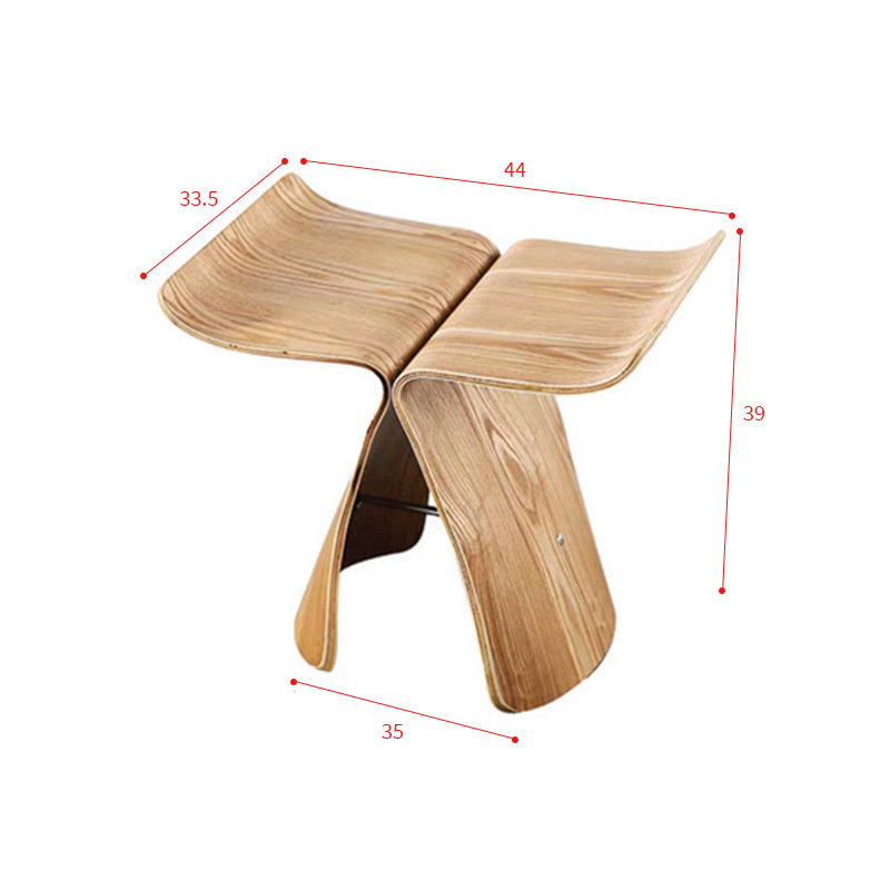 butterfly stool creative household minimalist curved wood low stool walnut wood solid wood bending plate log chair shoe changing stool Application Scenario