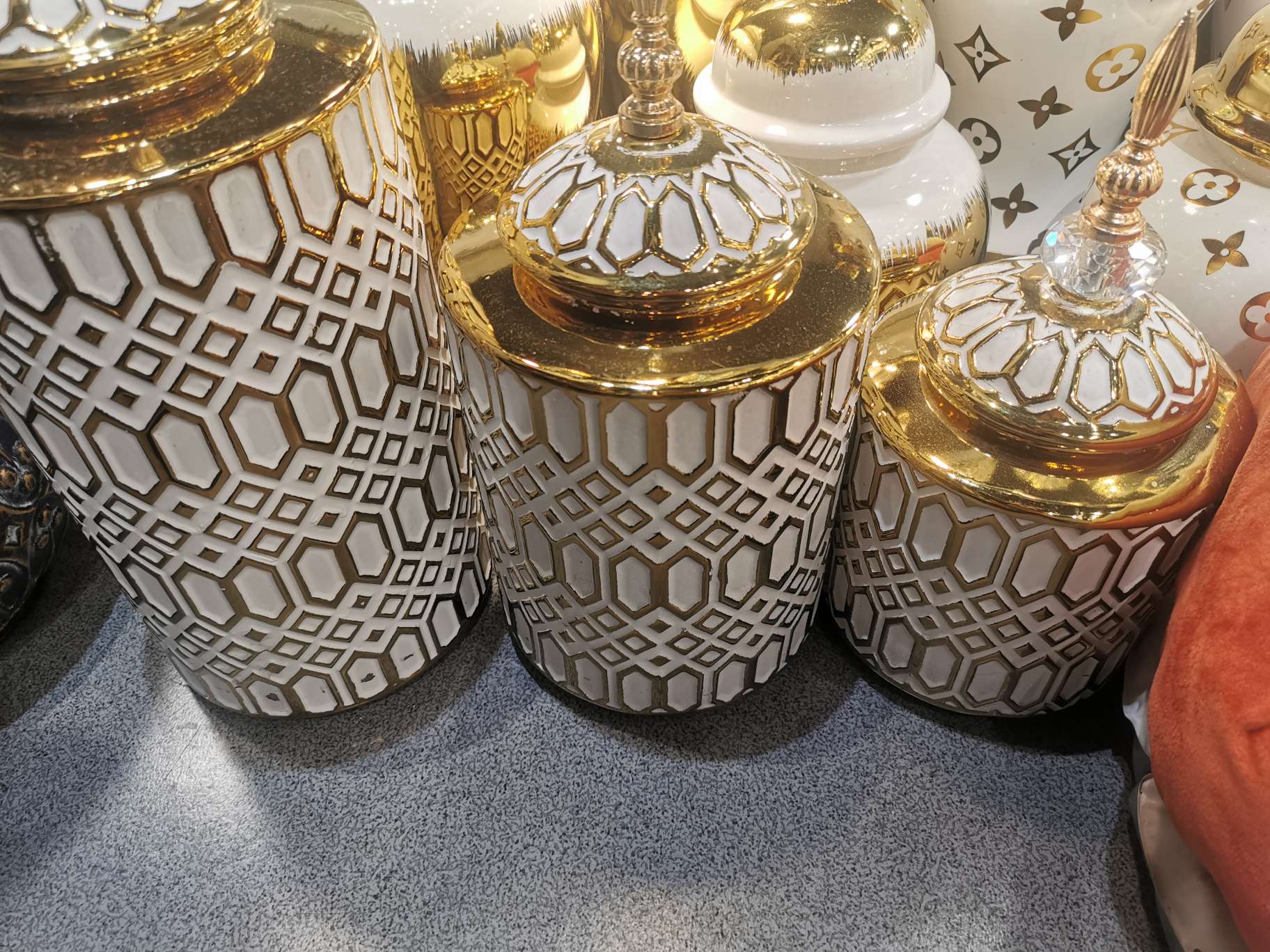 精美陶瓷工艺品摆件大号花盆套装装饰瓷器礼品收藏品陶瓷摆件装饰瓷器