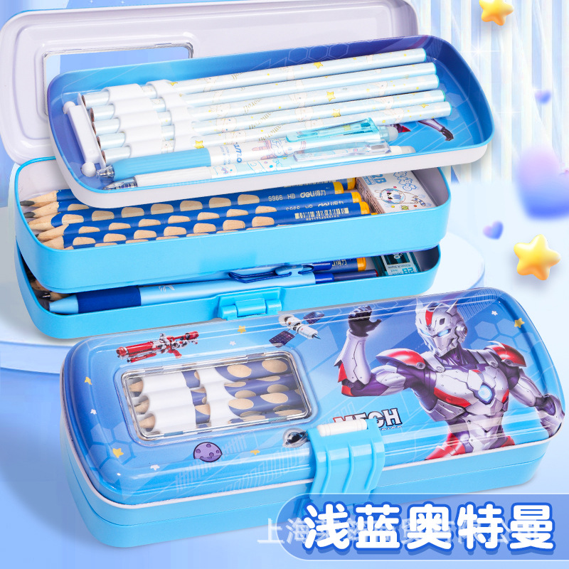 multiplication formula table stationery box men's and women's iron stationery box children's three-layer pencil box large capacity pupils' pencil case Application Scenario