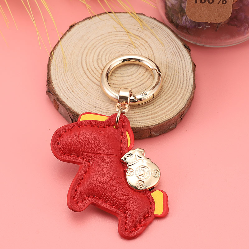 immediately rich handmade cow leather car key ring pendant refined and simple personality men and women couple key chain rope Application Scenario