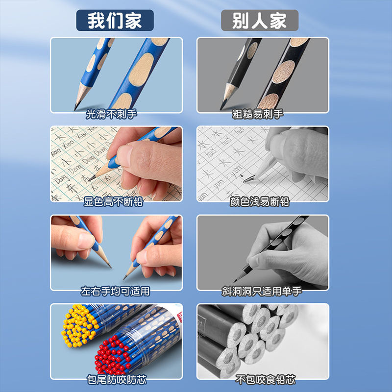 chengguang zhengzi groove pencil 2b/hb correct grip position triangle wood pencil student writing stationery painting graffiti Application Scenario
