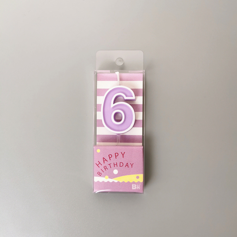 candy color digital candle birthday cake decoration candle children baby full-year creative color birthday candle Specification drawing
