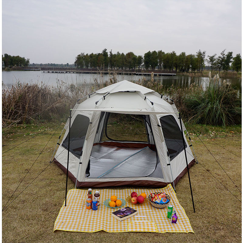 outdoor tent 5-8 people automatic quickly open large space hexagonal sun protection rain proof family outdoor camping tent Application Scenario