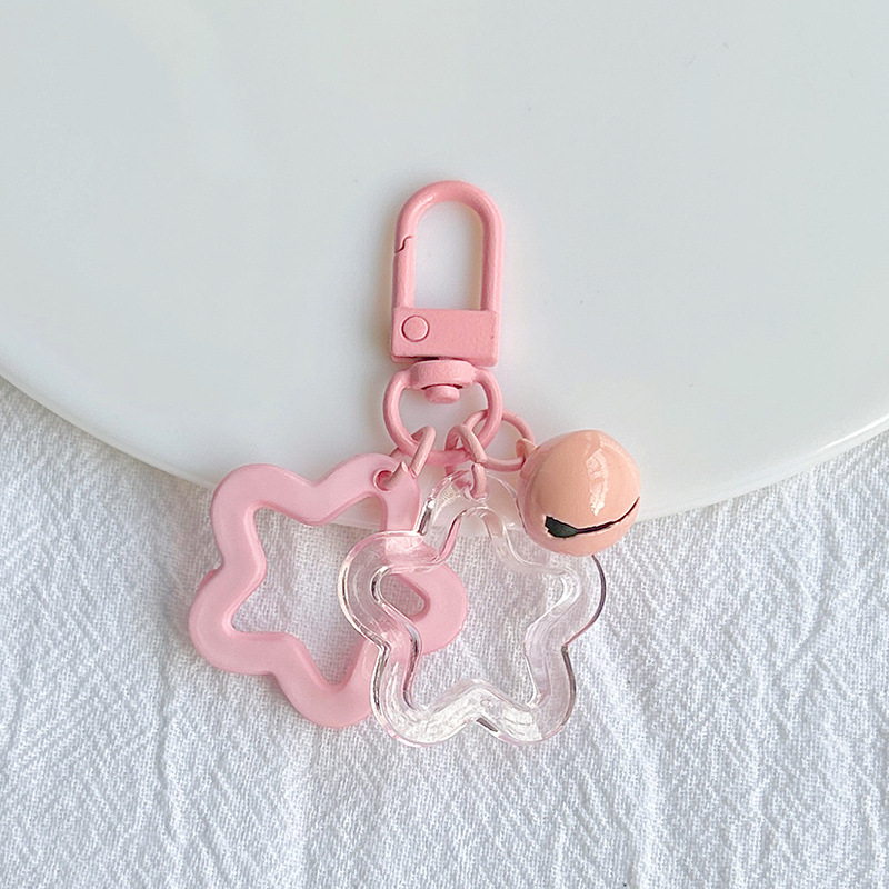 acrylic hollow pentagram ins pendant summer children's fun pendant key chain accessories wireless earphone case ornament Item Picture