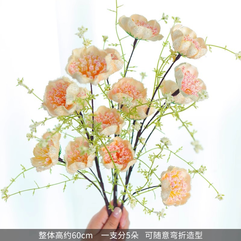 light luxury high-end artificial flower decoration azalea fake flower living room dining table bionic bouquet decoration flower arrangement home decoration Item Picture