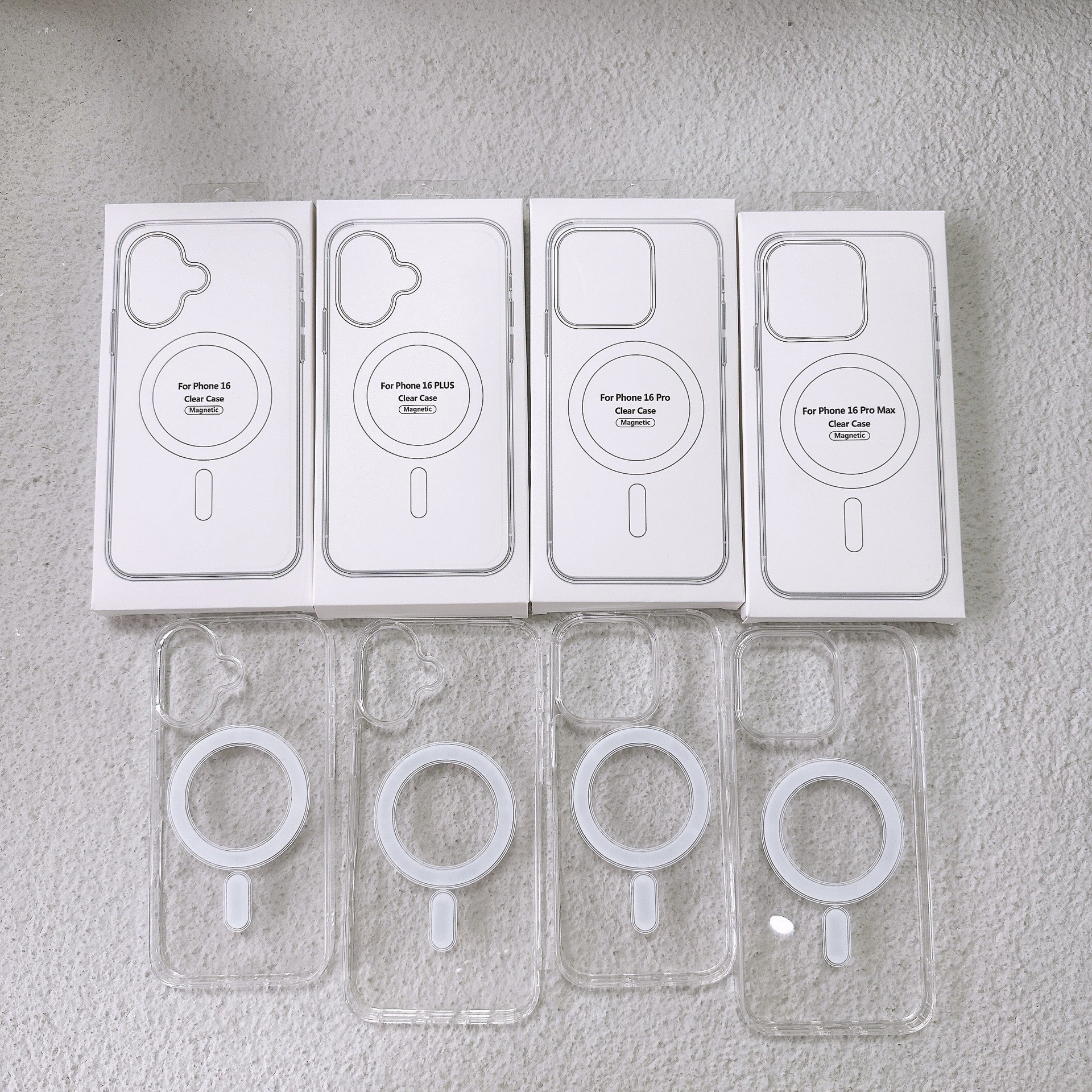 magsafe magnetic phone case for apple 16 transparent acrylic 17pro all-inclusive iphone16e hard case Specification drawing