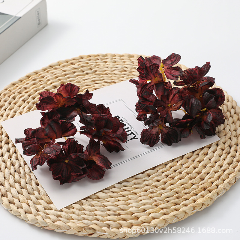 artificial flower burning edge hydrangea head diy handmade material hair accessories hanfu flower head decoration artificial fake flower Application Scenario