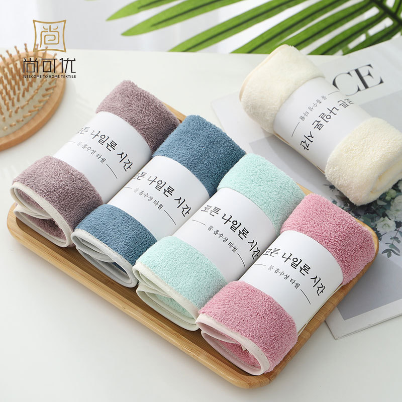 high density coral fleece towel thickened strong absorbent face washing towel factory customized 30*60 daily necessities supermarket towel full figure