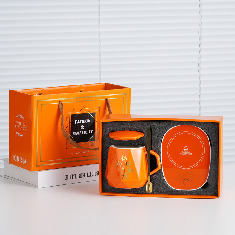 gift opening gift 55 degrees thermal cup gift box mug customized logo graduation season ceramic cup gift details Picture