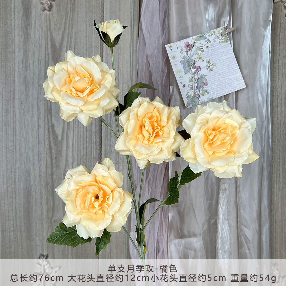 single chinese rose rose simulation fake flower silk flower wedding hall flower row road lead flower arrangement home decor floriculture Specification drawing