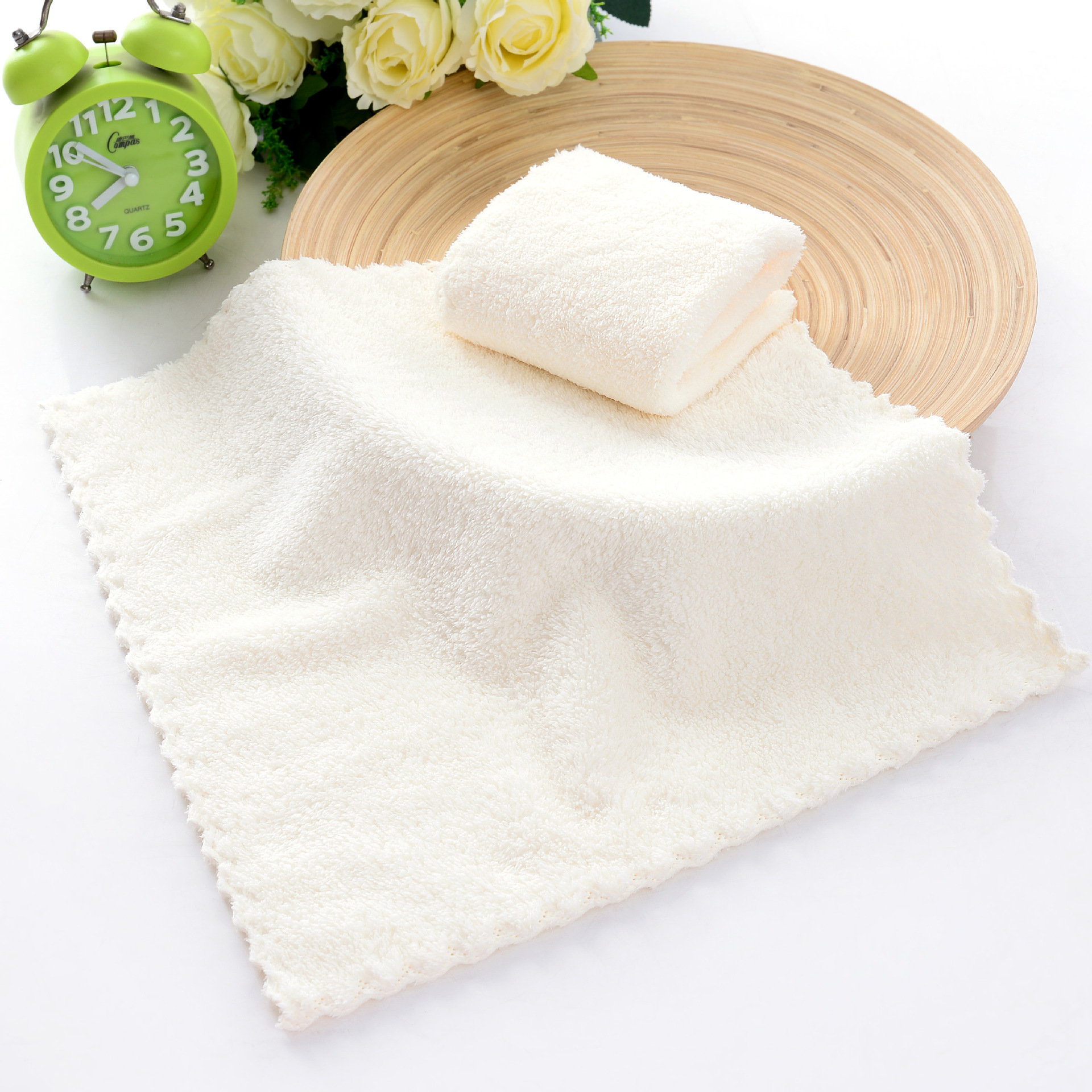 coral fleece 2525 kids' towel face cleaning small square towel makeup remover small tower thickened absorbent details Picture