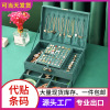 cross mirror new flannel retro jewellery box korean jewelry storage box multi-layer large capacity jewelry box wholesale details Picture
