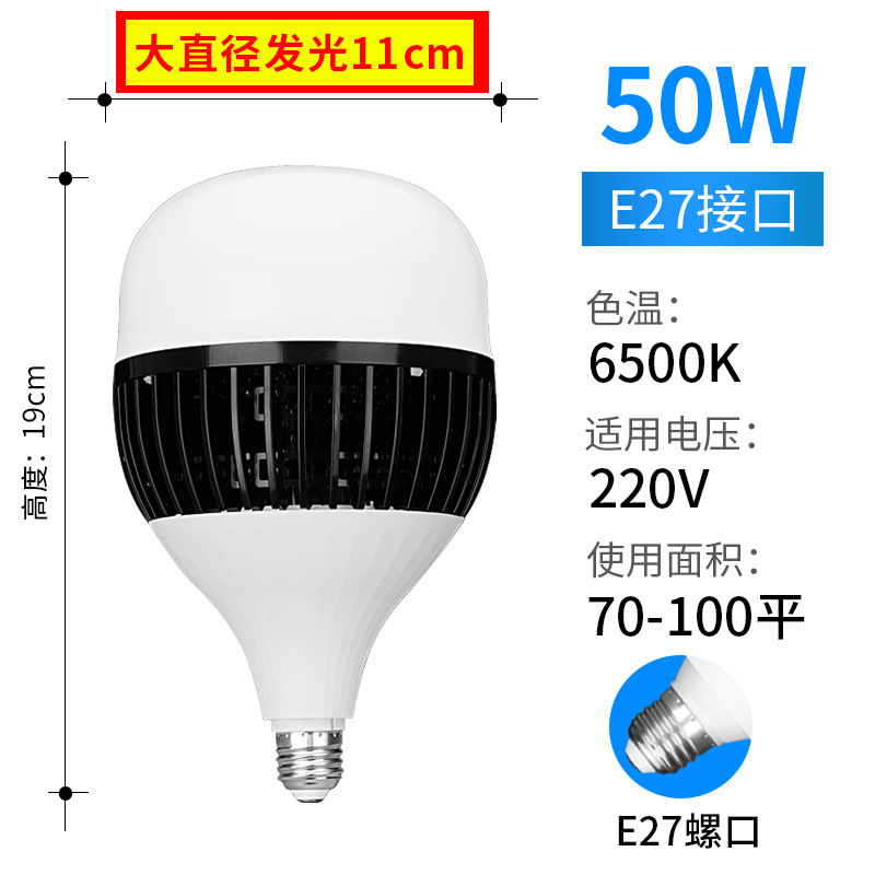 super bright led high-power bulb energy-saving lamp e27 screw mouth household 150w globe workshop library lighting Item Picture
