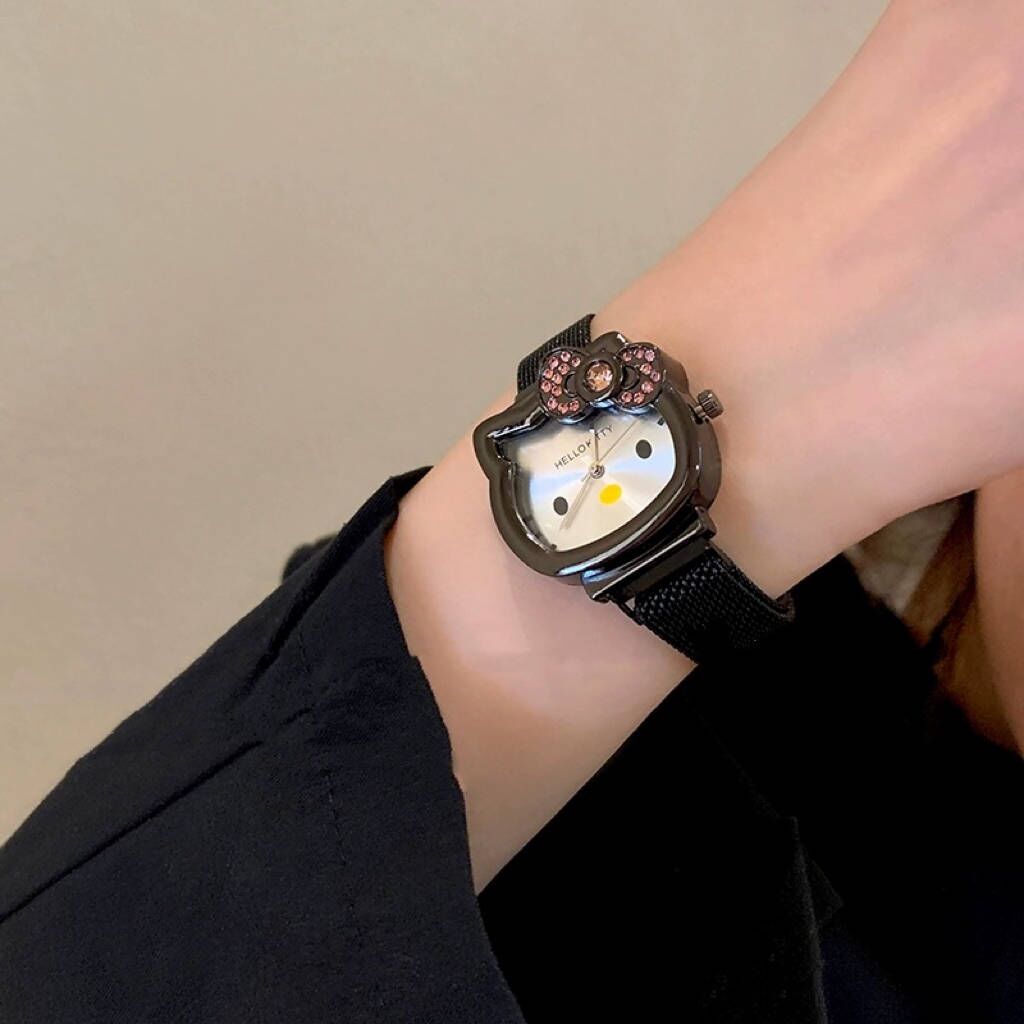 kitty  kt watch diamond bow magnet strap cute cartoon girl student watch  women's watch full figure