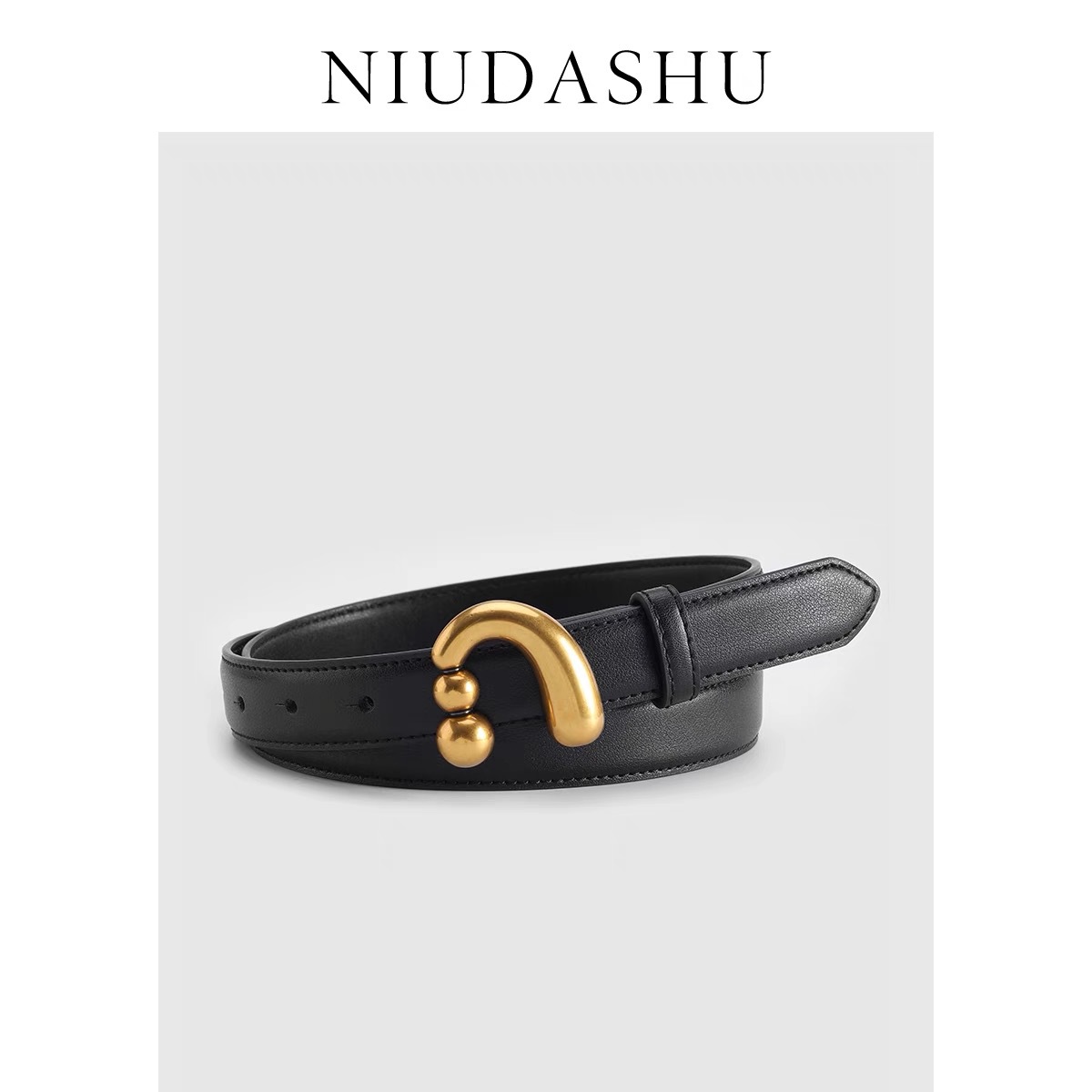 factory wholesale genuine leather women's belt versatile jeans belt women's trend fashion cattlehide leather arc de triomphe brown Application Scenario
