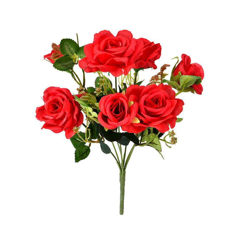 spot new products wholesale simulation 7 green tokyo roses single bunch fake flower silk flower wedding ceremony home decoration Specification drawing