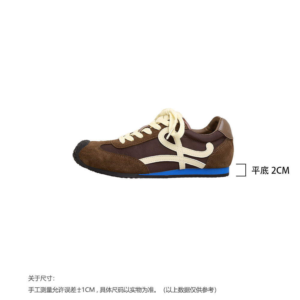 yangmi same product retro ballet training shoes for women 2025 new genuine leather casual board shoes height increasing insole sports cortez Specification drawing