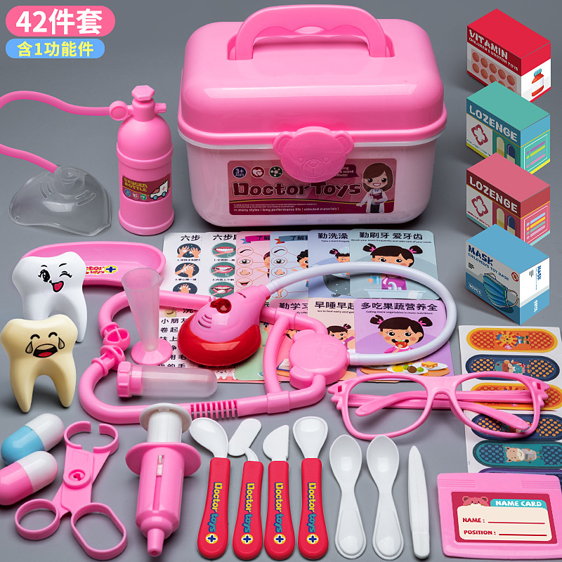 new children's doctor toy set boys and girls play house tools first aid kit nurse injection stethoscope details Picture