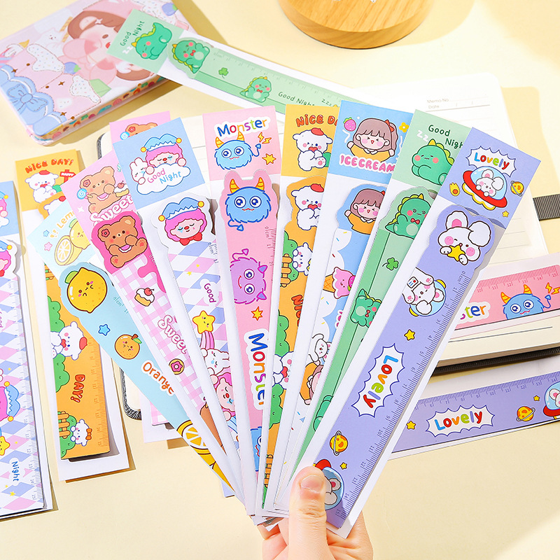 creative cartoon magnetic soft ruler student 15cm cute plastic animal straight ruler drawing soft ruler stationery wholesale full figure