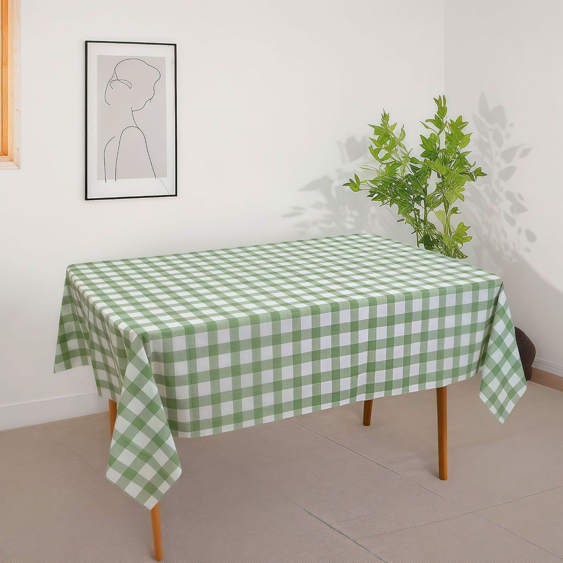 factory direct sales in stock wholesale amazon plaid party tablecloth disposable plastic tablecloth 137*274 details Picture