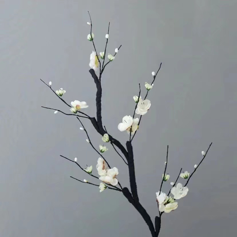 emulational plum chinese style wintersweet home decoration flower arrangement pastoral plum blossom branch soft decoration props fake flower factory wholesale details Picture