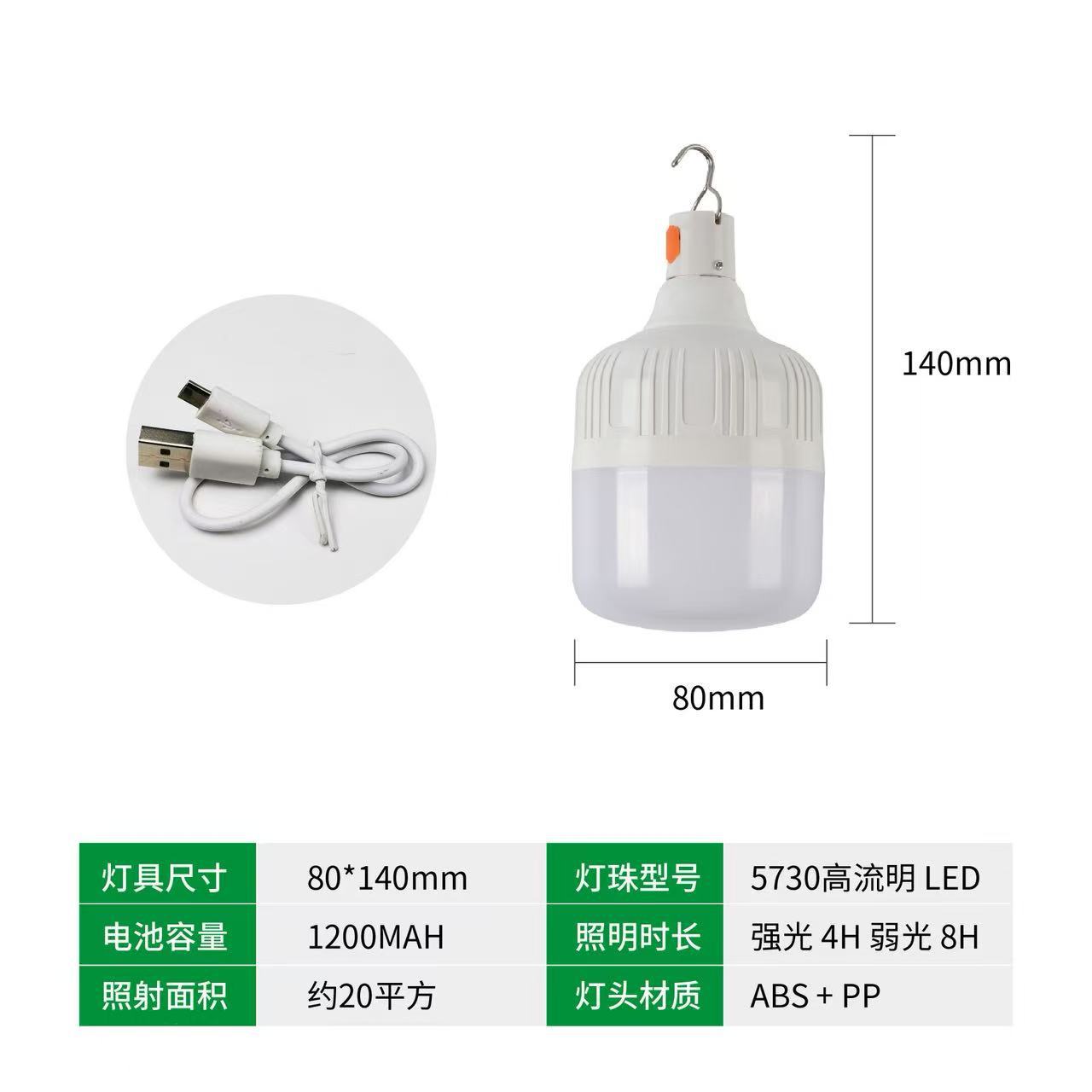 cross-border led bulb supermarket lighting emergency light rechargeable nordic camping stall light usb hanging light factory direct sales full figure