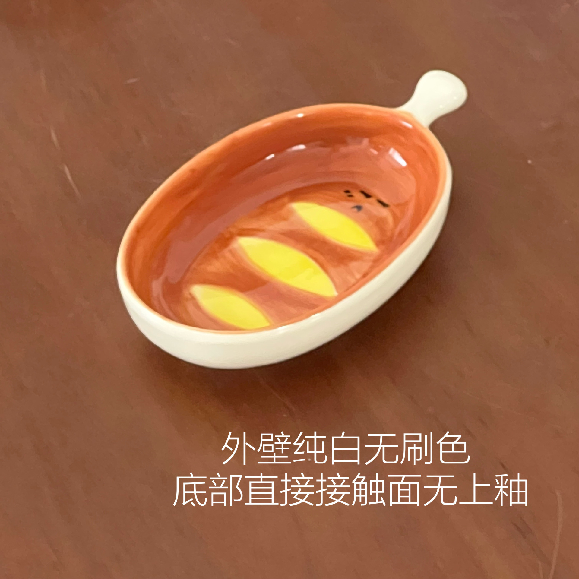 cute bread head ceramic plate household dumplings seasoning dish ceramic barbecue saucer dish sauce dish vinegar dish saucer details Picture