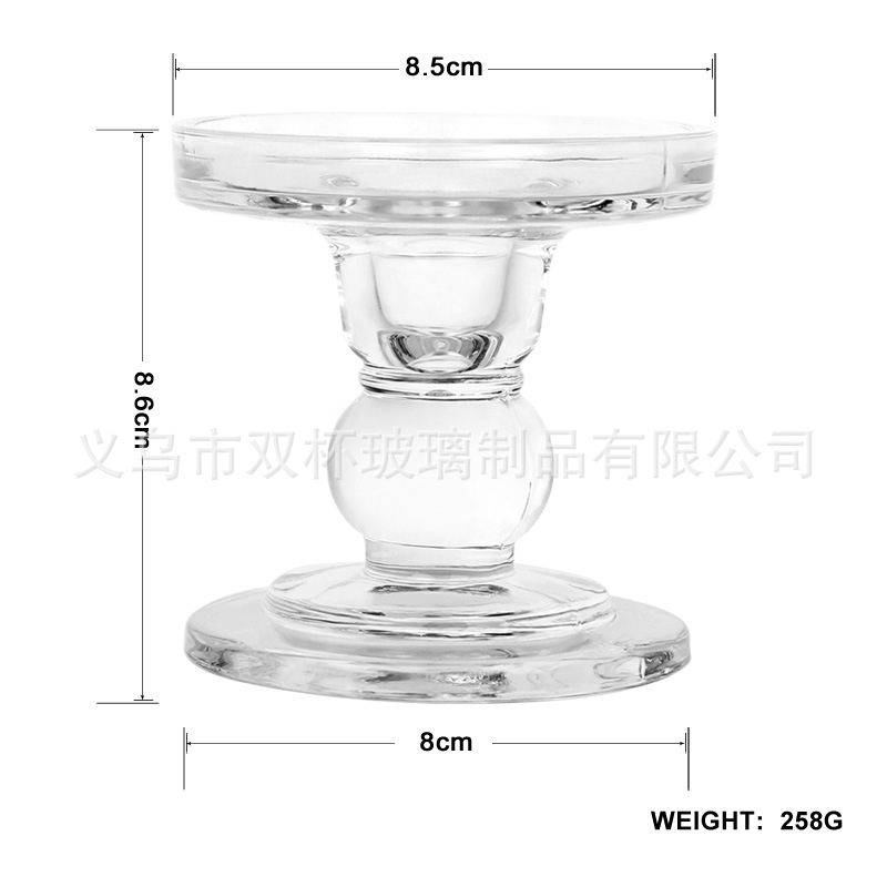 european candle modern romantic and creative glass candlestick domestic ornaments colorful three-piece set roman column candlestick Specification drawing
