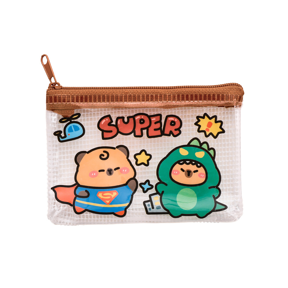 cute capabala coin purse children's pvc mini-portable buggy bag student cartoon capybara lipstick pouch Item Picture