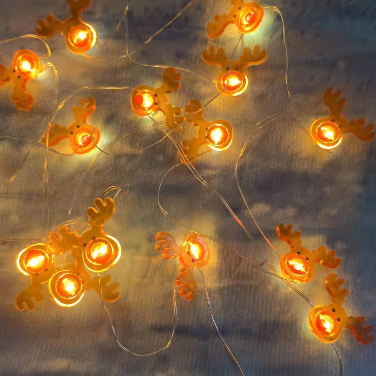cross-border cute mini snowman christmas shape lighting chain led shape copper wire lamp holiday decoration atmosphere colored light string Specification drawing