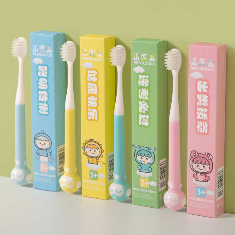 locus fruit children's toothbrush 3-6-12 years old robot independent packaging household department store supermarket toothbrush soft hair wholesale full figure