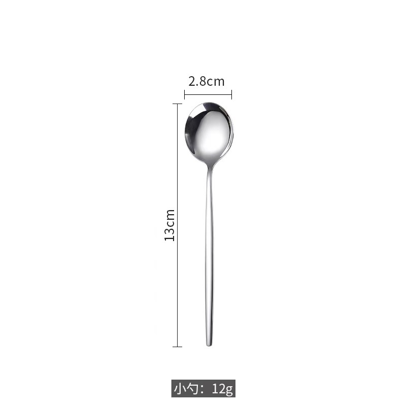 cross-border handle portugal stainless steel knife, fork and spoon tableware four-piece set 24pcs dessert spoon fork steak knife details Picture
