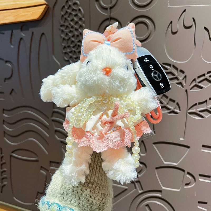 creative cartoon plush princess dress long eared rabbit keychain female cute rabbit girlish bag pendant small gift Specification drawing