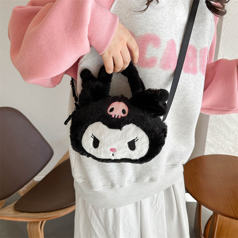 bag japanese style melody soft girl one-shoulder clow m cute plush cute girl heart messenger bag handbag batch cartoon details Picture