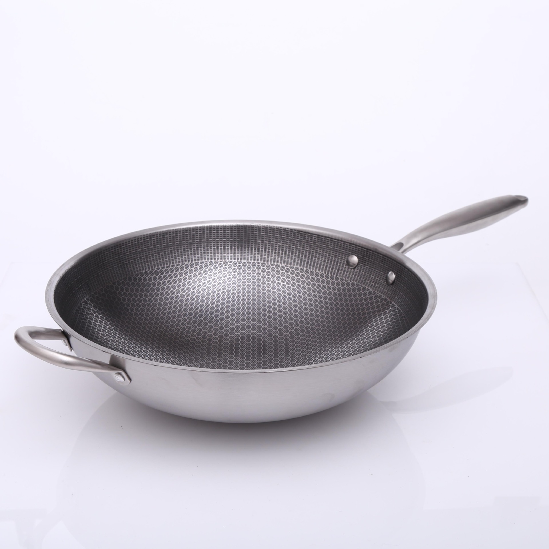 stainless steel frying pan non-lampblack honeycomb frying pan non-stick composite bottom non-stick frying pan new year gift pot wholesale details Picture