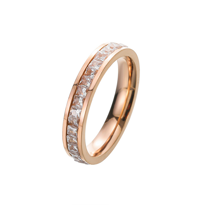non-fading titanium steel ring female niche design internet celebrity couple rings fashion starry diamond affordable luxury style tail ring Item Picture