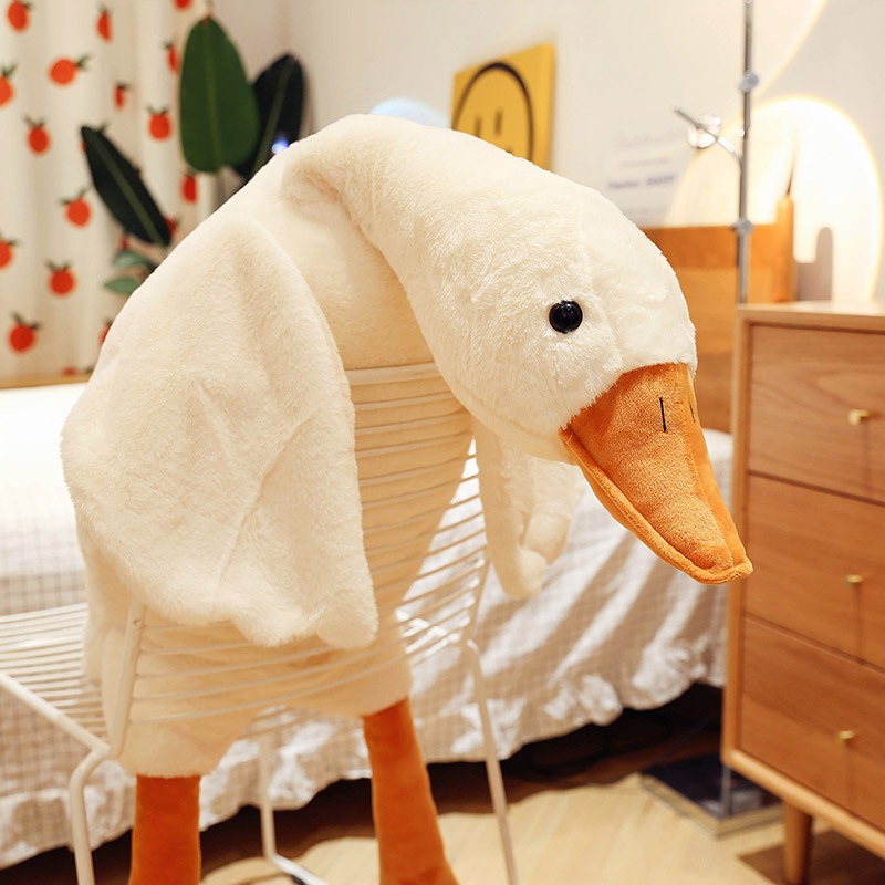 internet celebrity big white geese pillow doll plush toy doll pillow stall gift wholesale long pillow details Picture